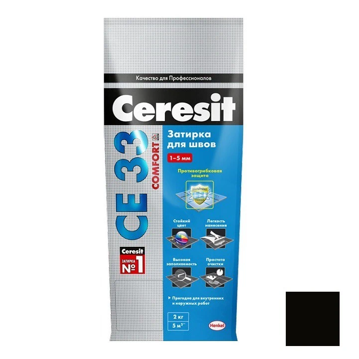 Затирка Ceresit СЕ 33 2-5мм графит (2кг) картинка