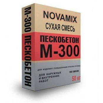 Сухая смесь пескобетон М-300 Novamix (50кг) картинка