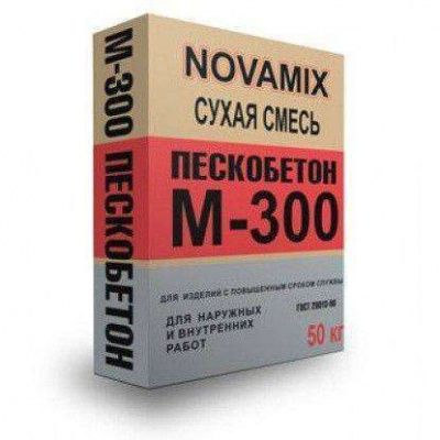 Сухая смесь пескобетон М-300 Novamix (50кг) фото