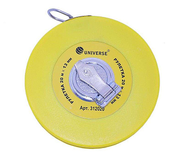 Рулетка геодезическая 20 м, фибергласовая лента, закрытый корпус UNIVERSE картинка