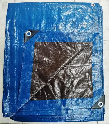 Тент Тарпаулин 150 г/кв. м, 10м х 12м с люверсами (синий/коричневый) фото