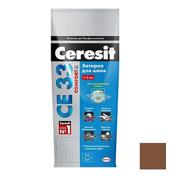 Затирка Ceresit СЕ 33 2-5мм темно-коричневый (2кг)  картинка
