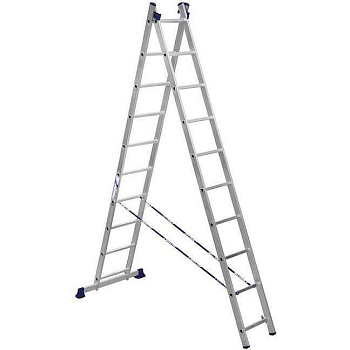 Лестница двухсекционная алюминиевая АЛЮМЕТ (арт.5210), 2*10 ступеней картинка